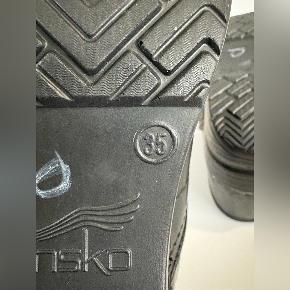 Dansko professional clog black leather size 35 platform slip on - Picture 7 of 9